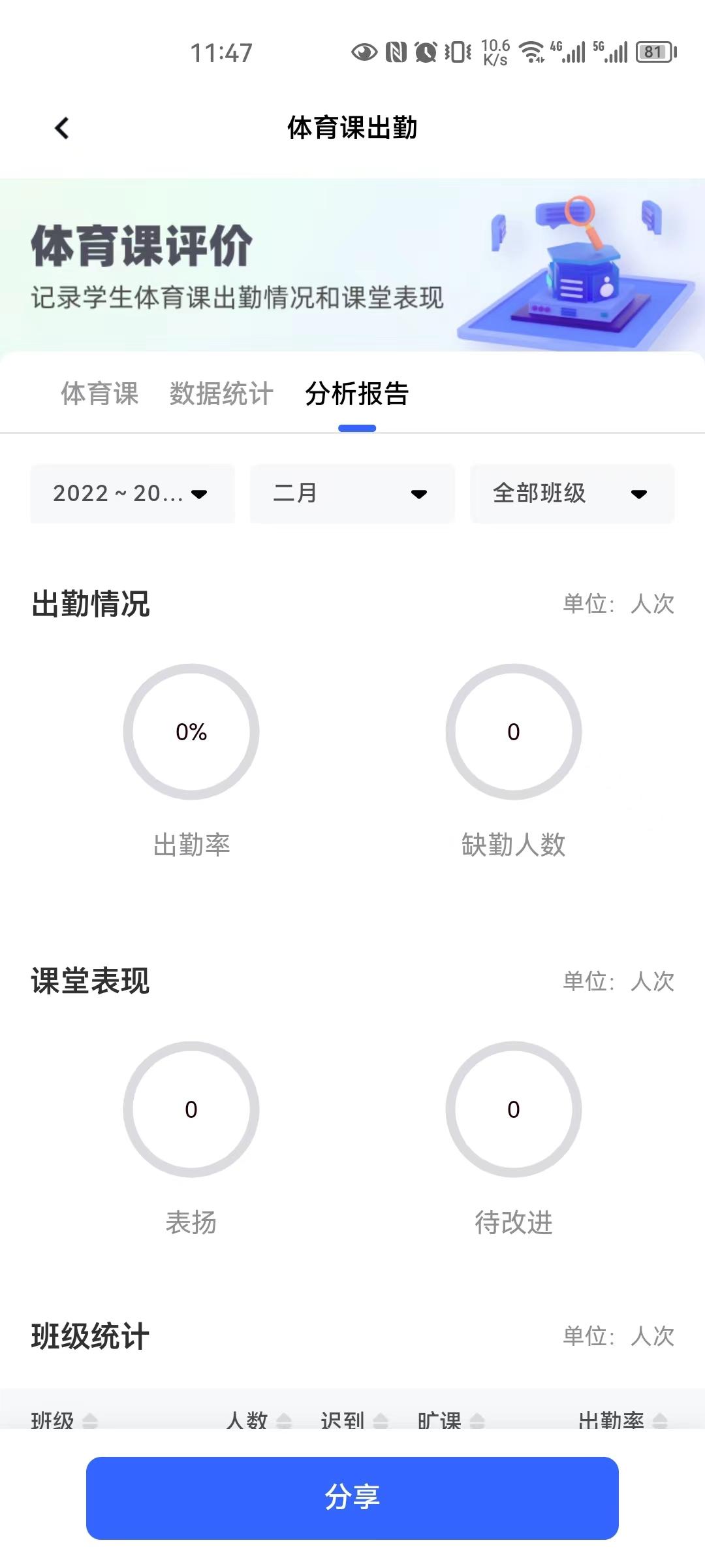 体智云移动端体育课评价